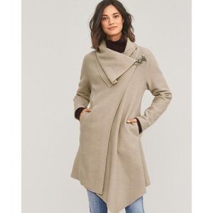 ISO Garnet Hill Asymmetrical Boiled Wool Jacket Coat in Cream/Ivory Size 08